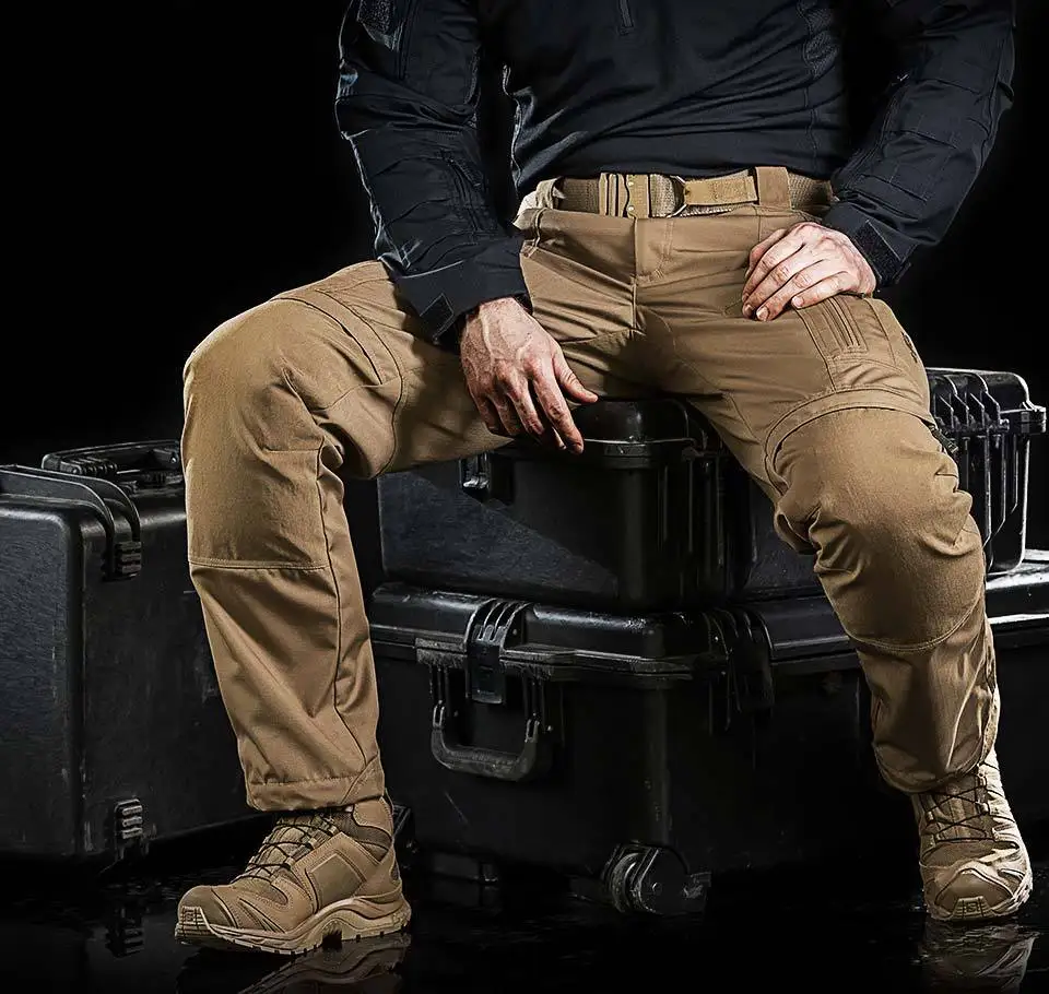 Mens P40 Tactical Pants Multi Pocket Wear-resistant Cargo Pants Mountain Hiking Outdoor Combat Military Trousers Khaki Male New