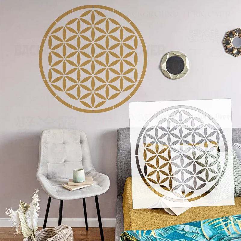 

50 см-90 см трафарет настенный декор для рисования декоративный шаблон производители мебели шпаклевка ролики в стиле рококо цветок жизни S590