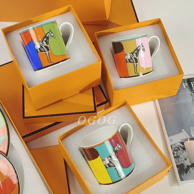 

Изысканный набор кружек из костяного фарфора для послеобеденного чая и завтрака, идеально подходит для чашки молока или элегантного подарочного сувенира