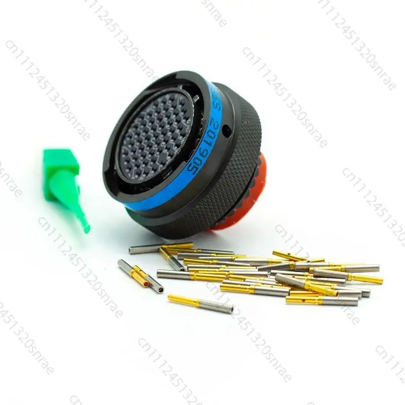 D38999 55-way free suspension MIL specification circular connector plug, pin touchpoint, housing size 17, fast