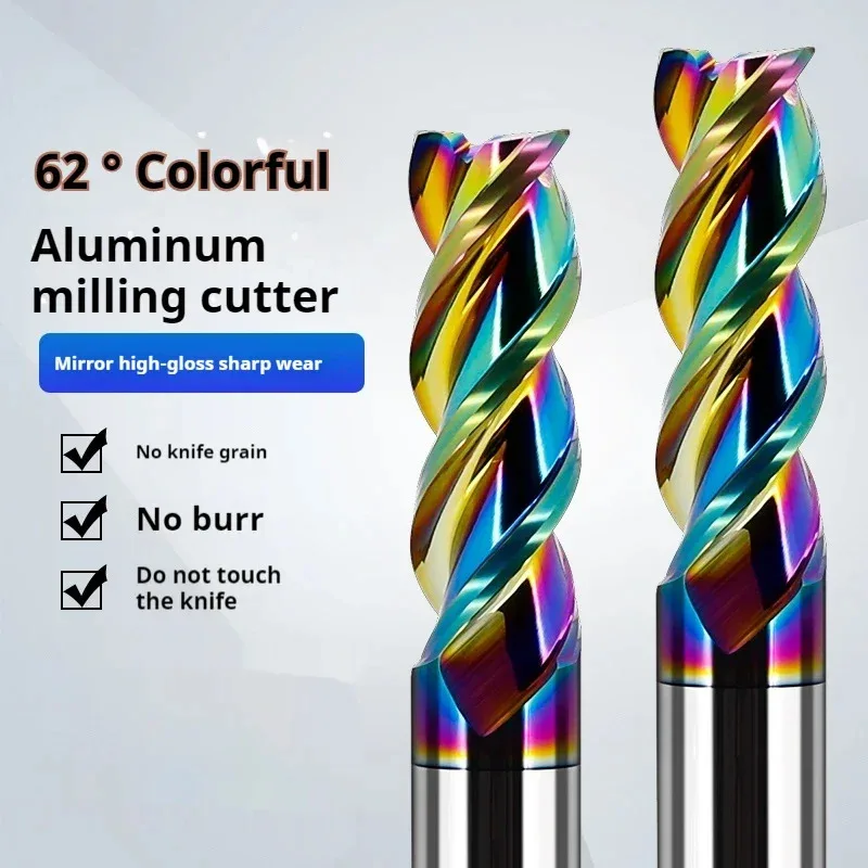 HRC65 3 Flute U Slot Carbide Endmill DLC Coating Tungsten Steen Milling Cutter 4mm 6mm 8mm 10mm 12mm CNC Tools for Aluminum Tool