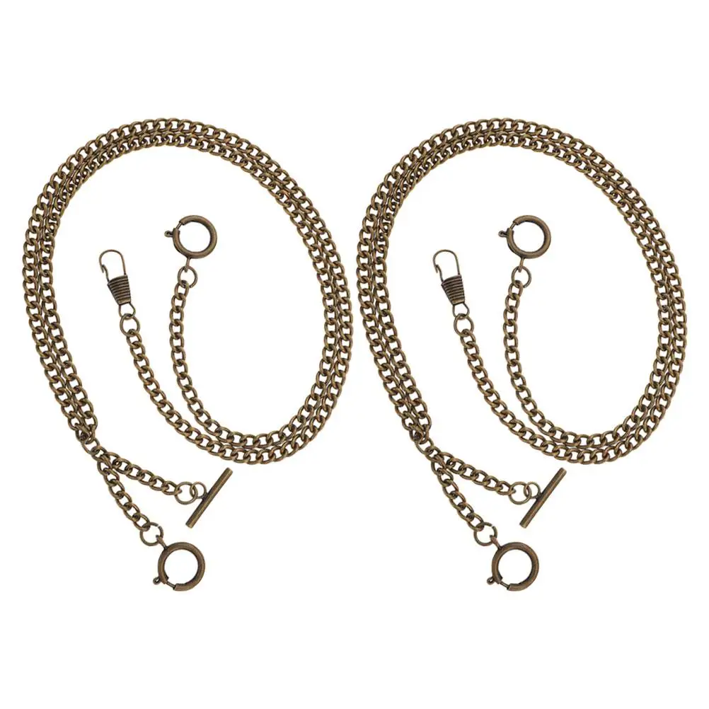 

2Pcs Pocket Chain Vintage 44cm Metal Pocket Wallet Chain Vest O-Link Accessories Men Women Classic Charm Elegant Design