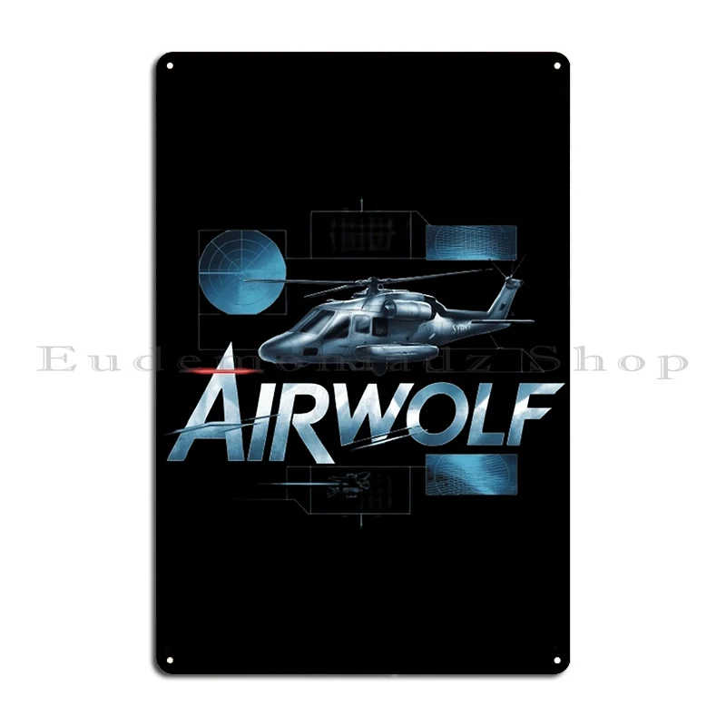 Airwolf 80s Helicopter Legend Metal Sign Personalized Wall Cave Garage Designing Decoration Tin Sign Poster