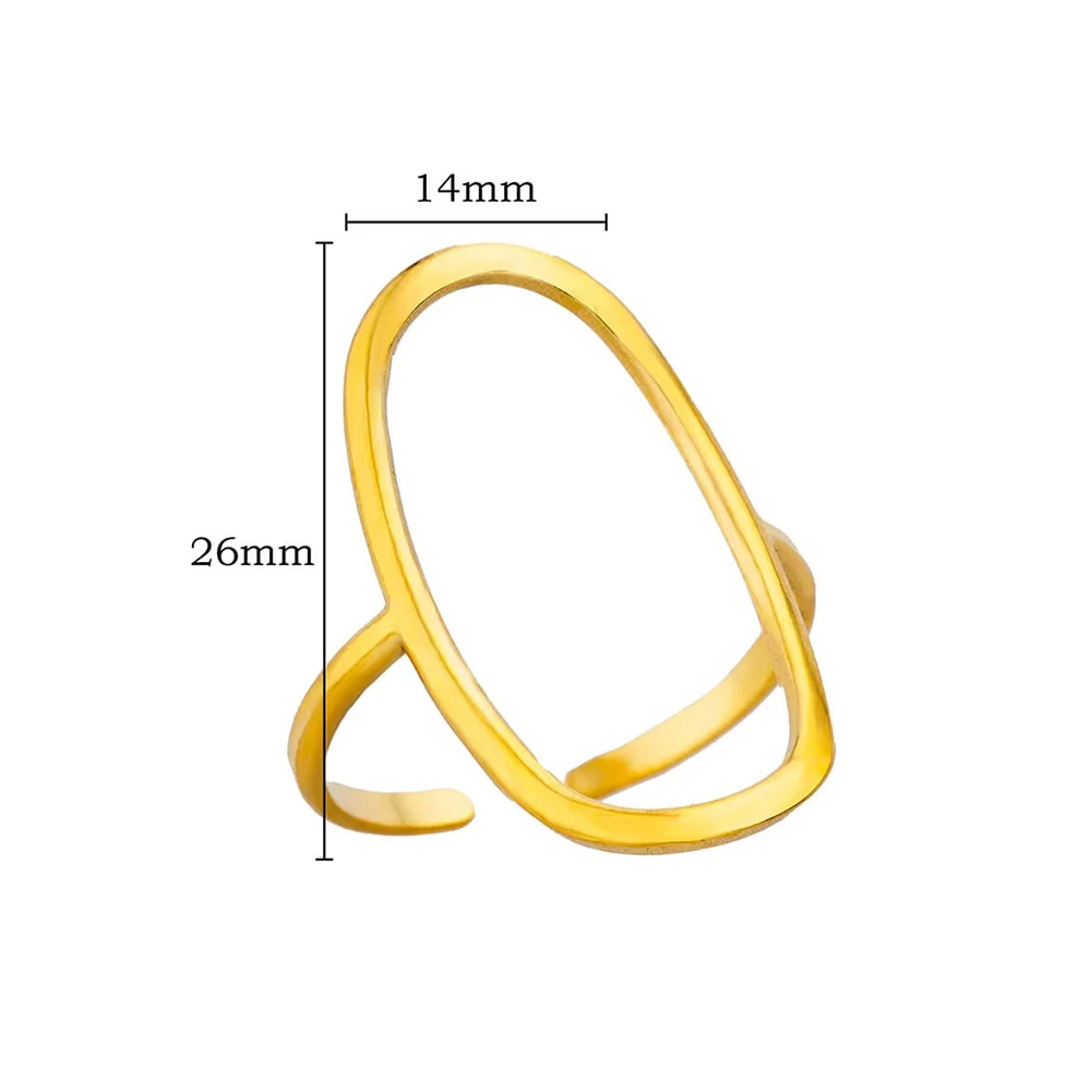 316L Edelstahl Ringe für Frauen Gold Farbe Multilayer Geometrische Offenen Ring Vintage Wasserdicht Hochzeit Ästhetischen Schmuck Geschenk