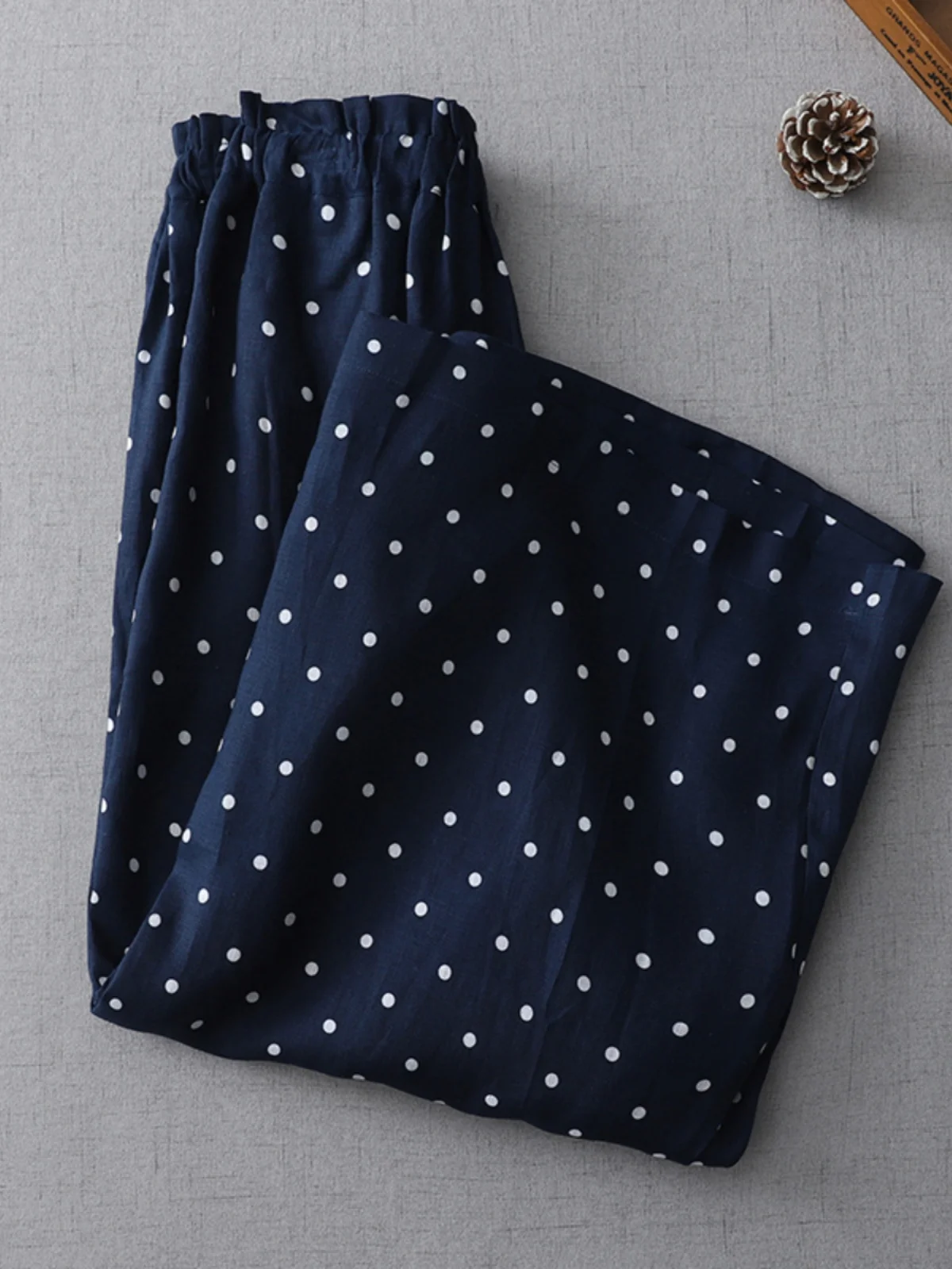 Japanse Sle wijde pijpen broek dames hoge taille rechte snit lange broek zomer elastische taille afslanken veelzijdige casual broek