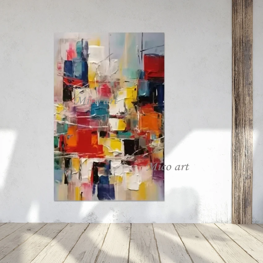 

Home Decoration Abstract Wall Paintings, Frameless, Canvas Picture Art Design, Colorful Textured Acrylic Handmade Artwork Gifts