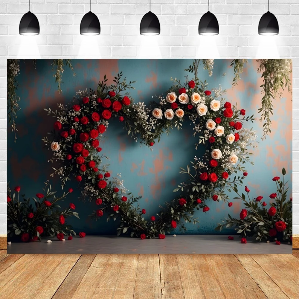 Valentinstag Rose Blumenbogen Liebe Herz Hintergrund Romantisch 14. Februar Party Dekoration Hochzeit Fotografie Hintergrund Banner