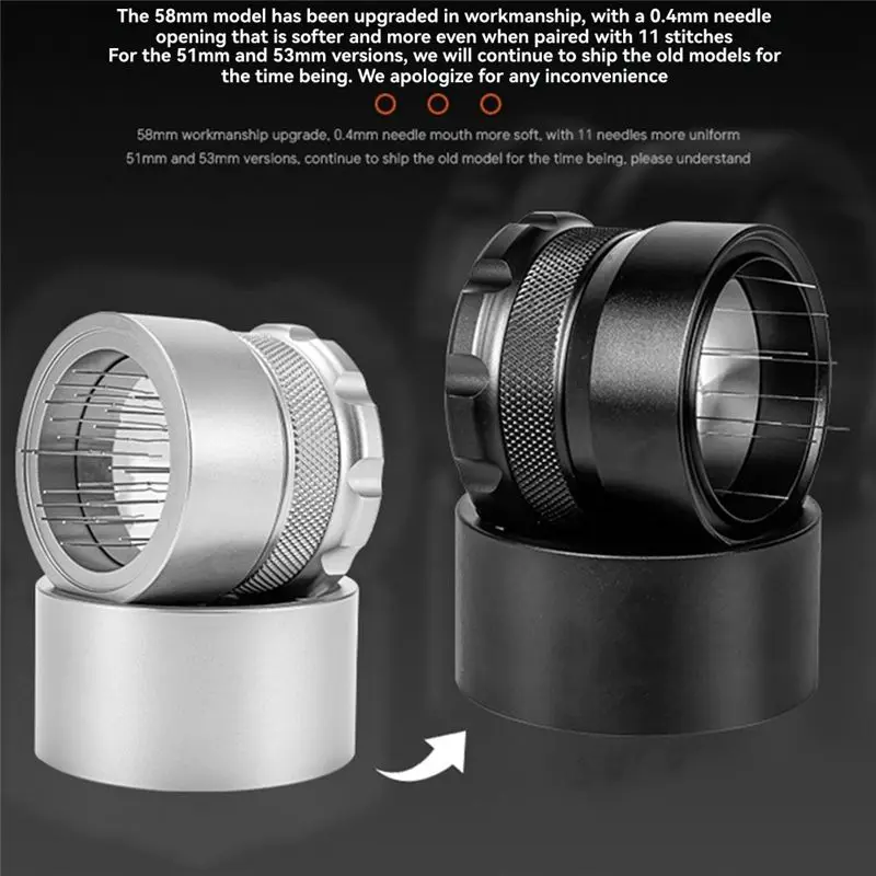 ABVG-53MM Adjustable Coffee Distributor Anti-Slip Coffee Powder Distribu Needle, Coffee Powder Black