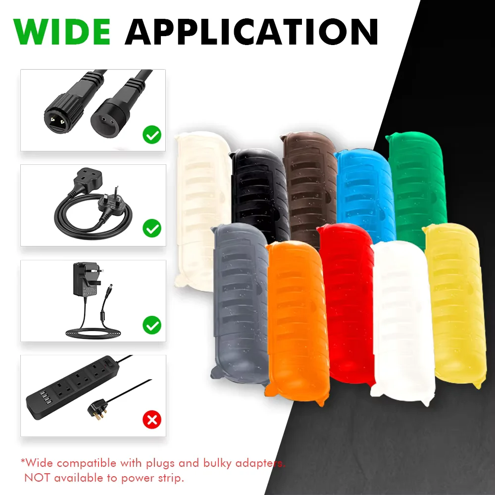 Weatherproof Outdoor Extension Cord Cover 29x11x7.5cm UV Resistant Connection Shield for 12-16AWG Cables Lawn Power Tools