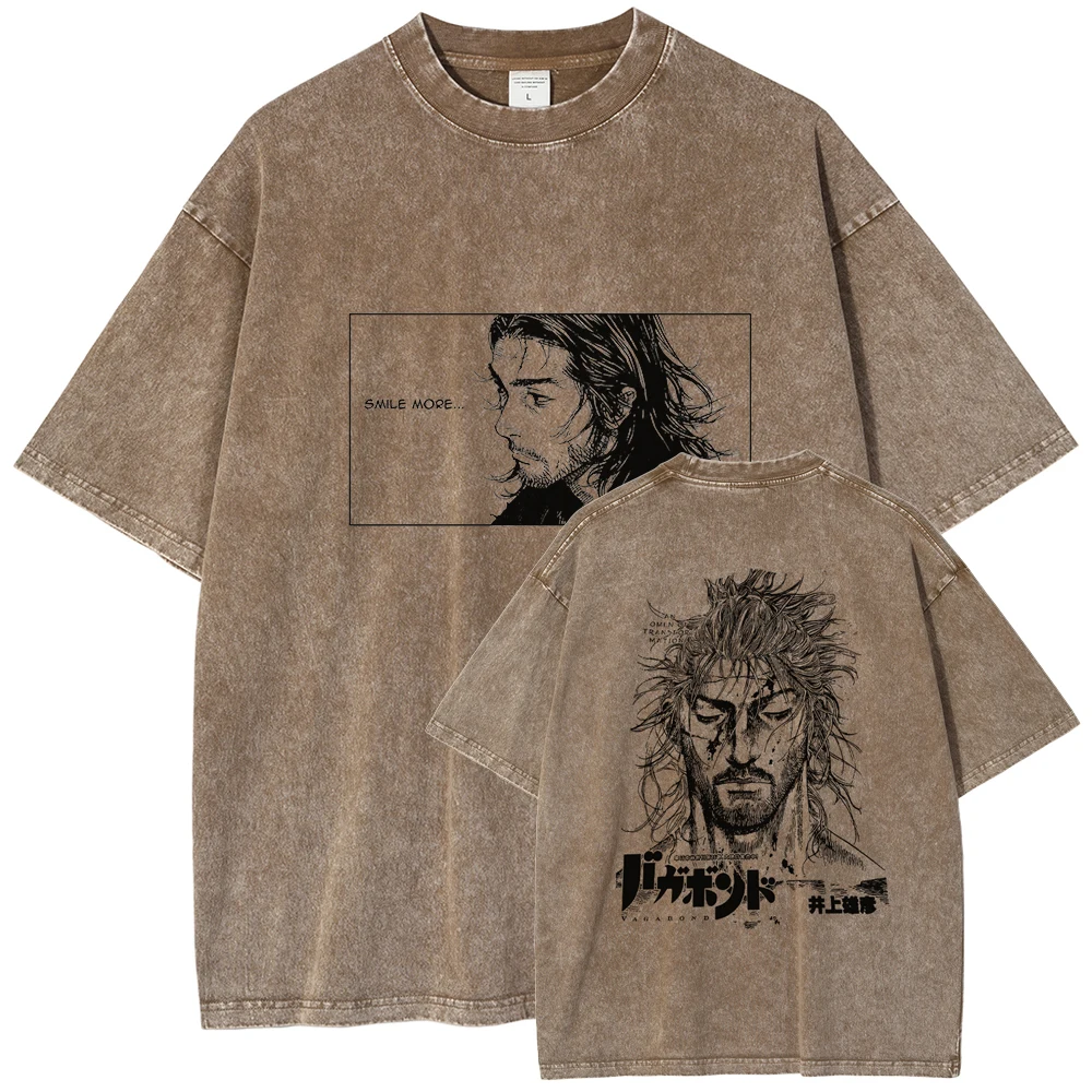 Anime Vagabond Miyamoto Musashi Graphic Tee Men Manga Vintage T-shirts 2