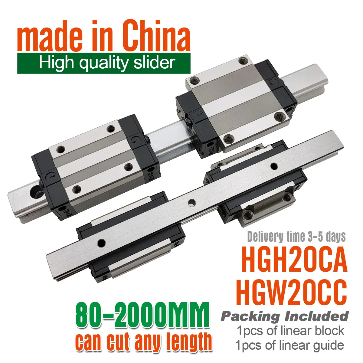 

slider block match use HGR linear guide for linear rail CNC diy parts HG15 Track L300mmHGH20CA HGW20CC HGH20CA HGW20HC HGH20CC H