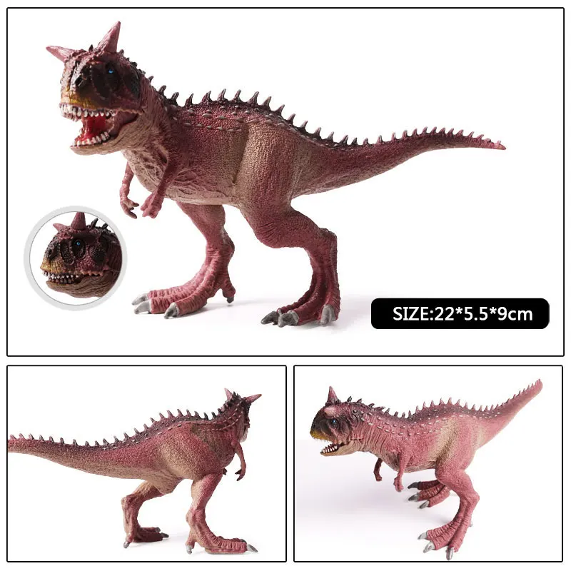 Jurassic Carnivorous Carnotaurus Dinosaur Mouth Can Open Model Toy Jurassic Dinosaurs Action Figure Brinquedo For Boys Gifts