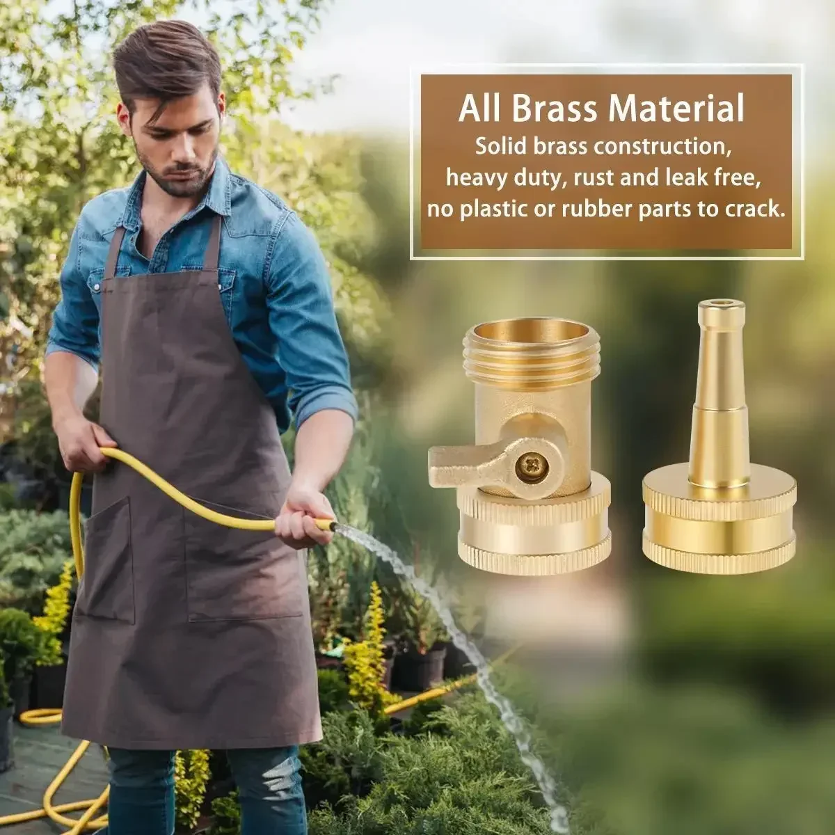1Set Brass Water Spray Gun Nozzle High Pressure Hose Replacement with Shut Off Valve for Car Washing and Garden Use agriculture