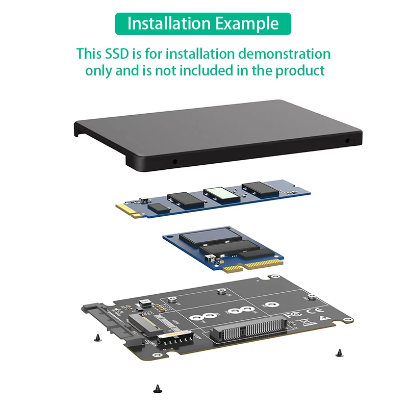 SSD-adapter 2-in-1 Combineer M.2 NGFF-sleutel B & mSATA naar 2,5" SATA 3-adapterconverter met plastic behuizing Externe SSD-behuizing