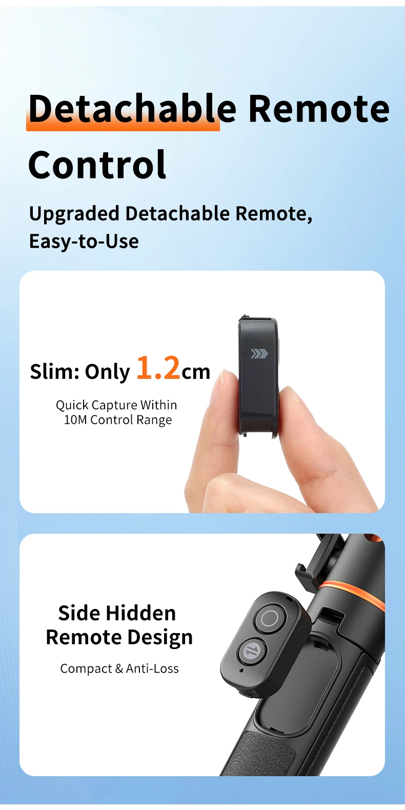 VRIG Magnetisches Stativ-Selfie-Stick-Stativ mit 360°-Kugelkopf und Cold Shoe für DJI Osmo Action 6 5 Pro 4 3 Action-Kamera-Zubehör – Detail 5