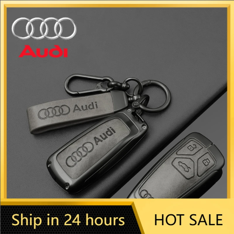 

Чехол-накладка из сплава и кожи для автомобильного ключа (2026) для Audi A4 B9, A5, A6 8S 8W, Q5, Q7 4M, S4, S5, S7, TT RS Coupe, защита A