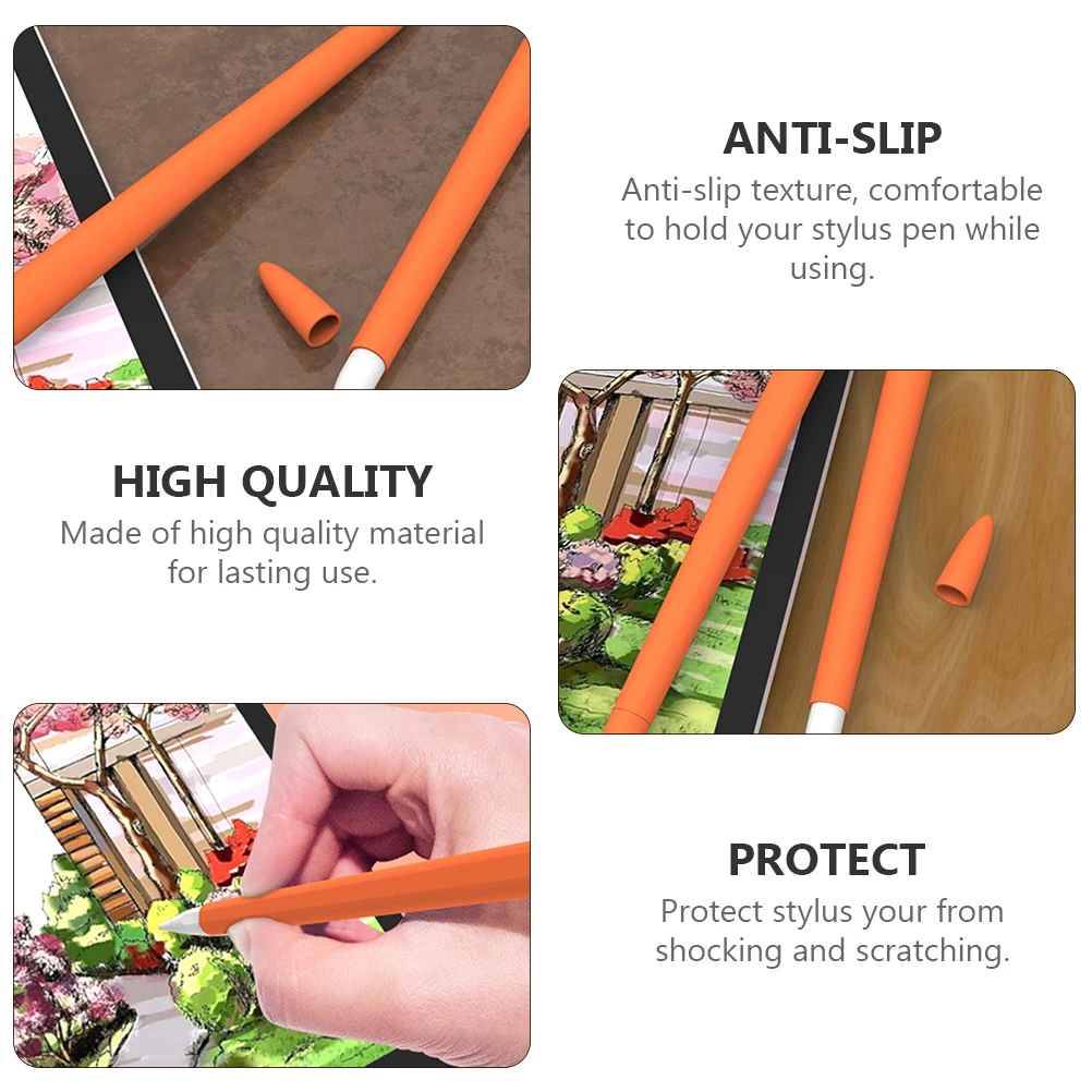

Carrot Protective Cover 2nd Gen Stylus Pencil Screen Sleeve Ergonomic Silicone Grip Anti Slip Lightweight Portable Case