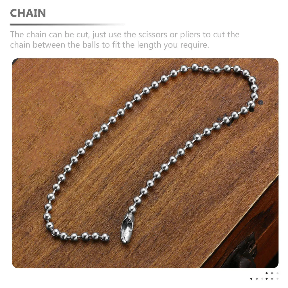

1 set Stainless Steel Ball Bead Pull Extension Fan Chain Extender Dog Tag Necklace Decorative nament Wall Lamp Chain Crafts