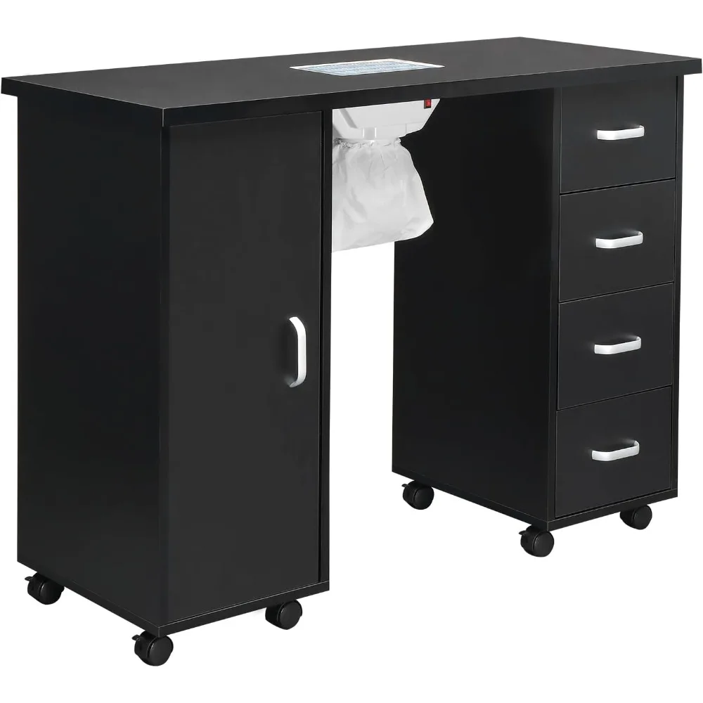 طاولة مانيكير، مكتب تقنية الأظافر مع مجمع الغبار، طاولة أظافر مع فتحة تهوية كهربائية، أعمال صالونات التجميل