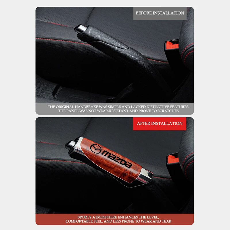 Car Handbrake Cover Durable Protective Sleeve Hand Brake Interior Accessories For Mazda 3 6 CX5 2 CX3 CX9 MX5 RX8 Axela Demio