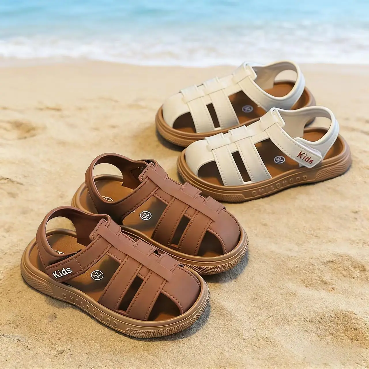 2026 Summer Children's Shoes Girls' Sandals New Simple Hollow School Shoes Multi functional Fashion Children's Beach Sandals