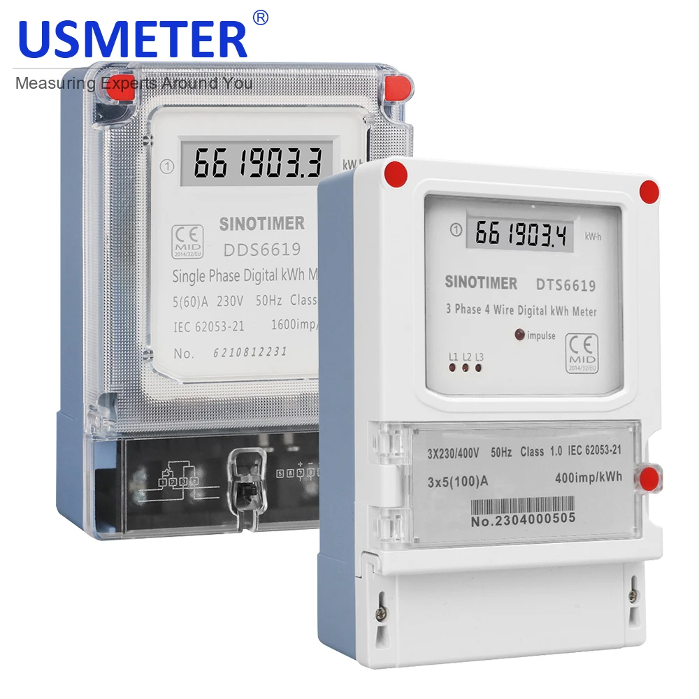 Classic Wall Mounted 5-100A 380V AC Three Phase 4 Wires LCD Digital Energy Meter kWh Power Consumption Electricity Measurement