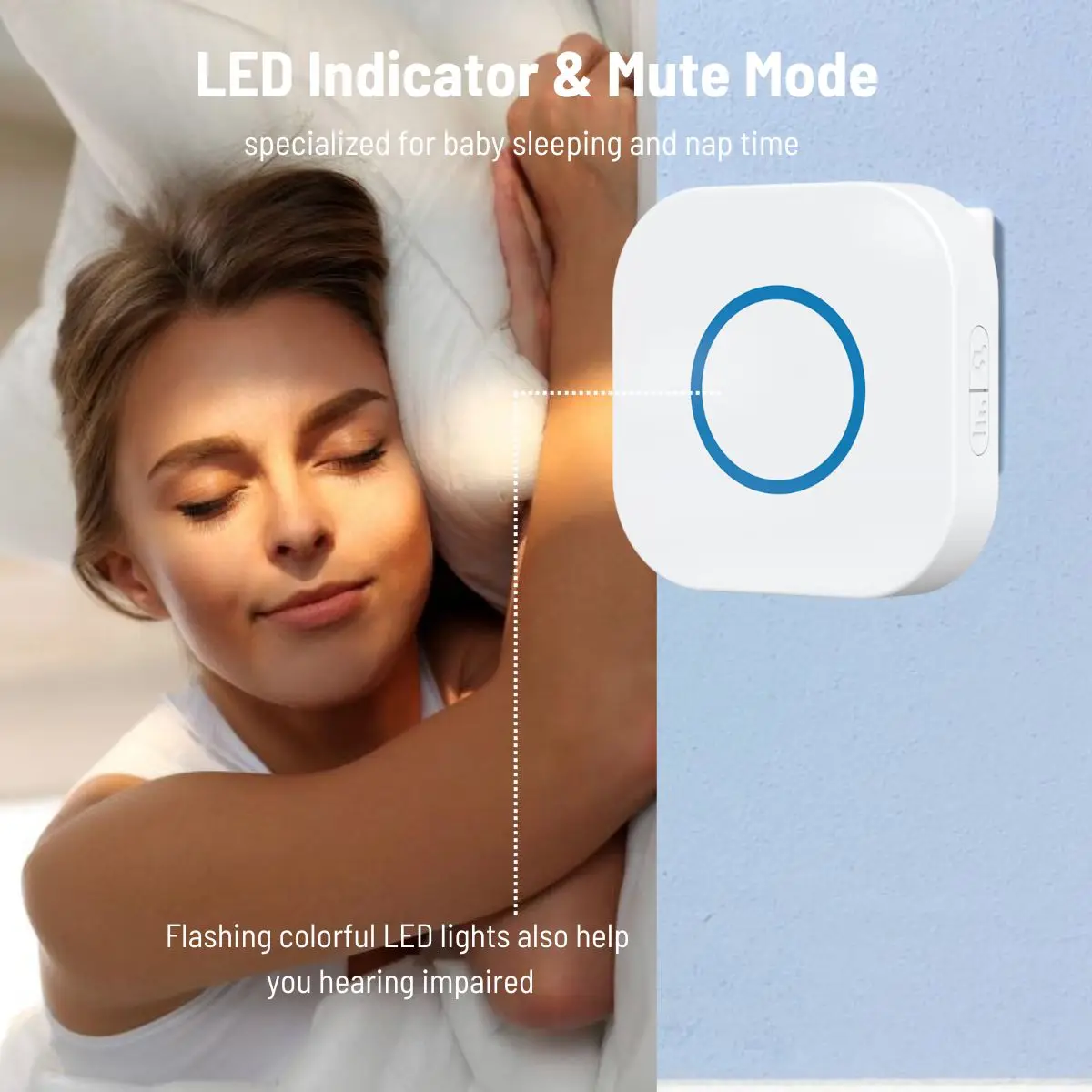 Wireless Doorbell, 1,000ft Range Loud Enough with 4 Volume Levels and Mute Mode Door 38 Chimes LED Flashing