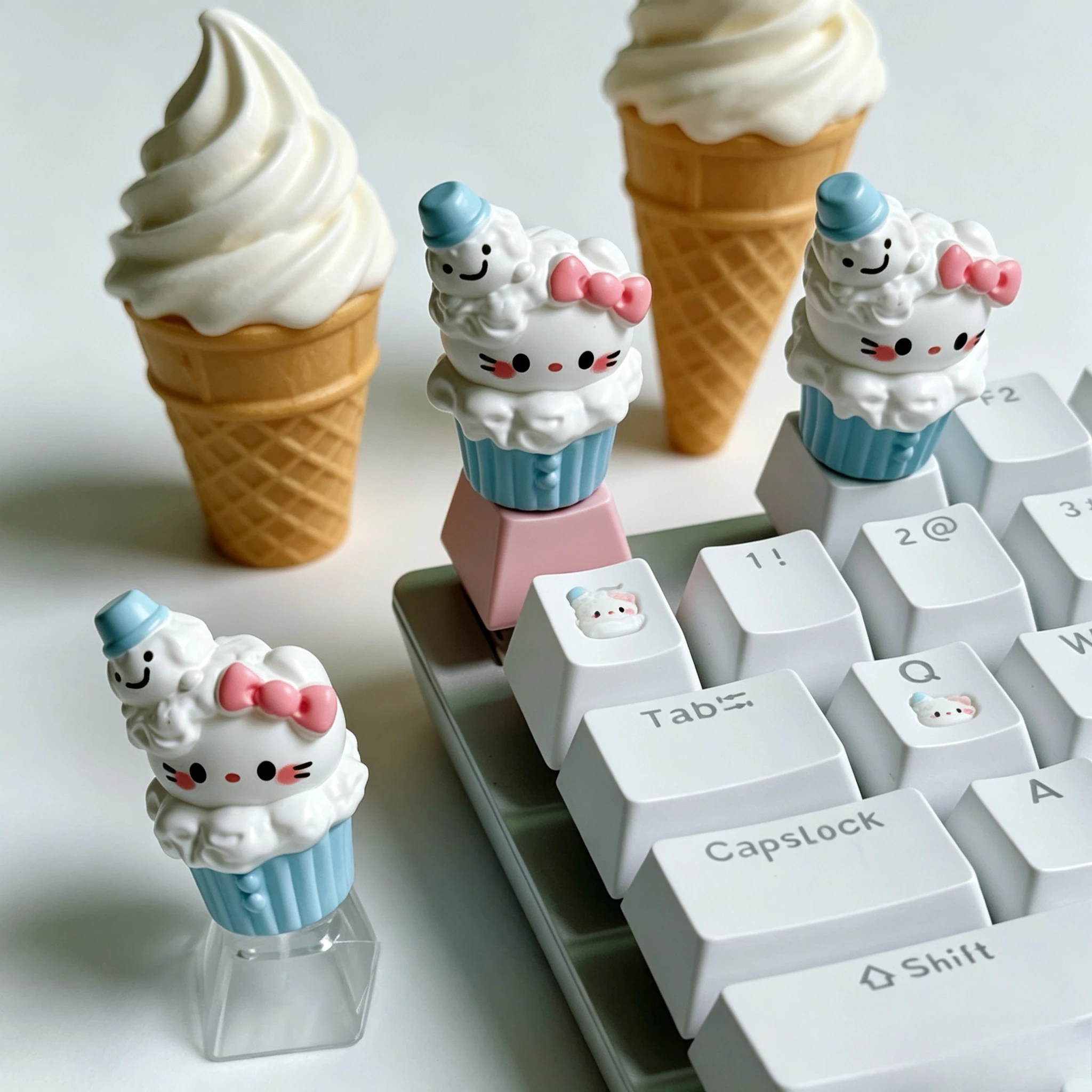 

Cute Sweet Tube KT Keycaps Collection for Mechanical Keyboard Kawaii Anime Cartoon Replacement Keys Holiday Gifts Toys