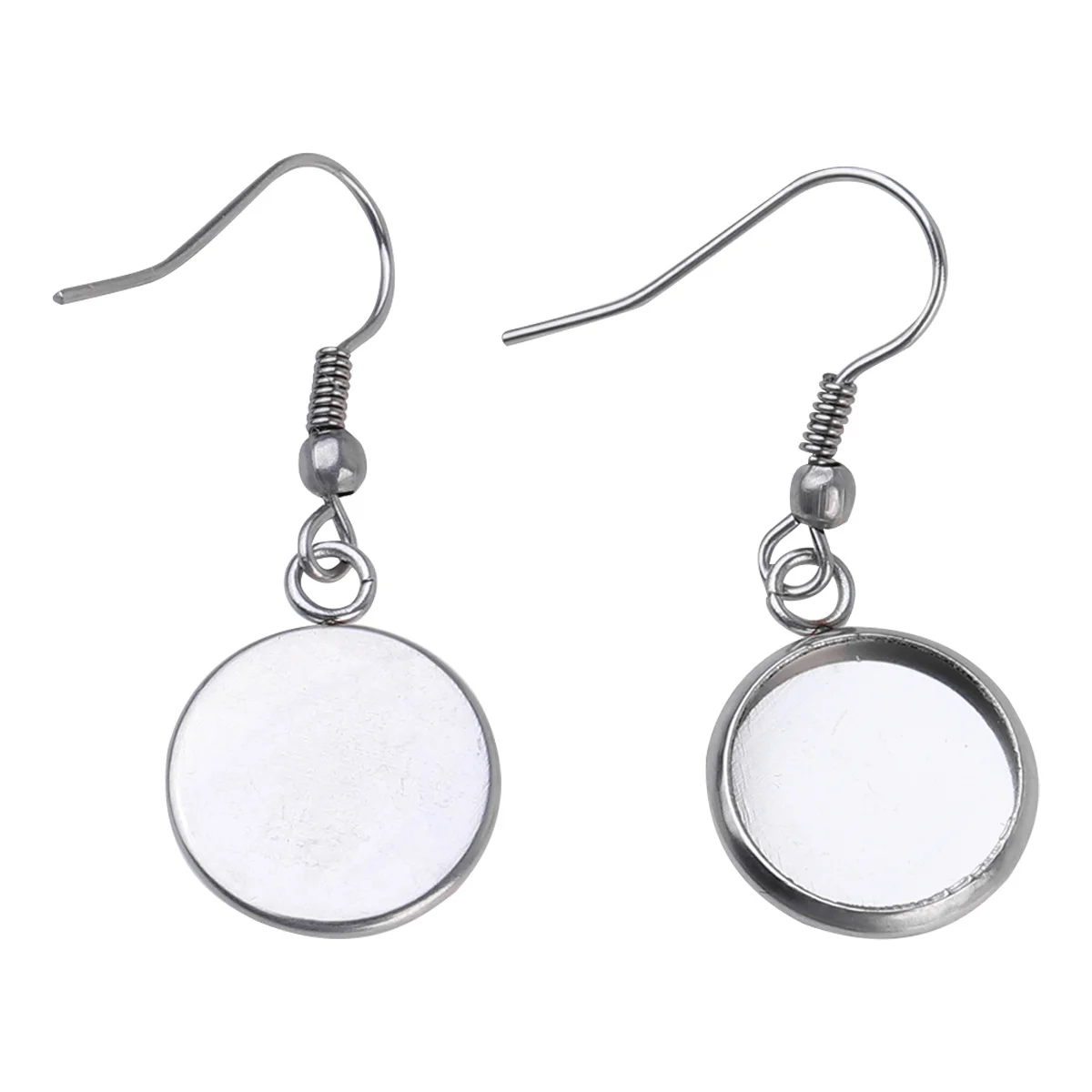 40 pcs Hook Ear Pad Stainless Steel Base For Time Glass Patch Diy Earring Kit Jewelry Dangler Supplies Party Banquet Gift
