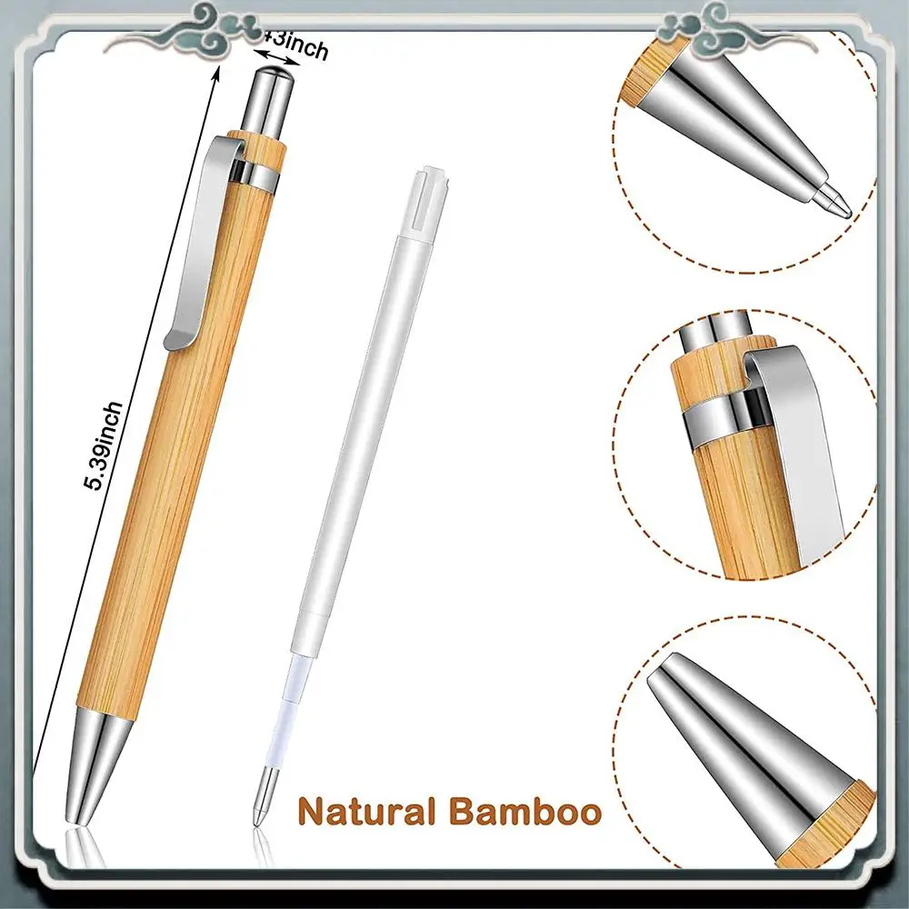 

Premium Bamboo Retractable Ballpoint Pen Black Ink 1 Mm Office Products Pens Bamboo Ballpoint Pen Wood Ballpoint Pens