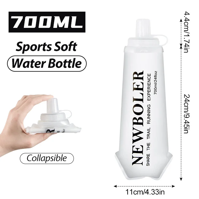NEWBOLER TPU Outdoor Sport Klappbare Weiche Flasche Trinken Tragbare Wasserflasche für Laufen Camping Wandern Fahrrad Fitness Wasserbeutel