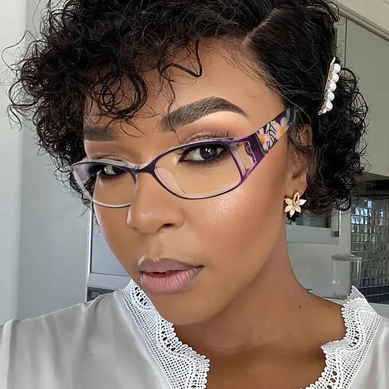 1 Pair Retro Square Frame Reading Glasses, +1.0 to +3.0, Blue Light Blocking, Unisex