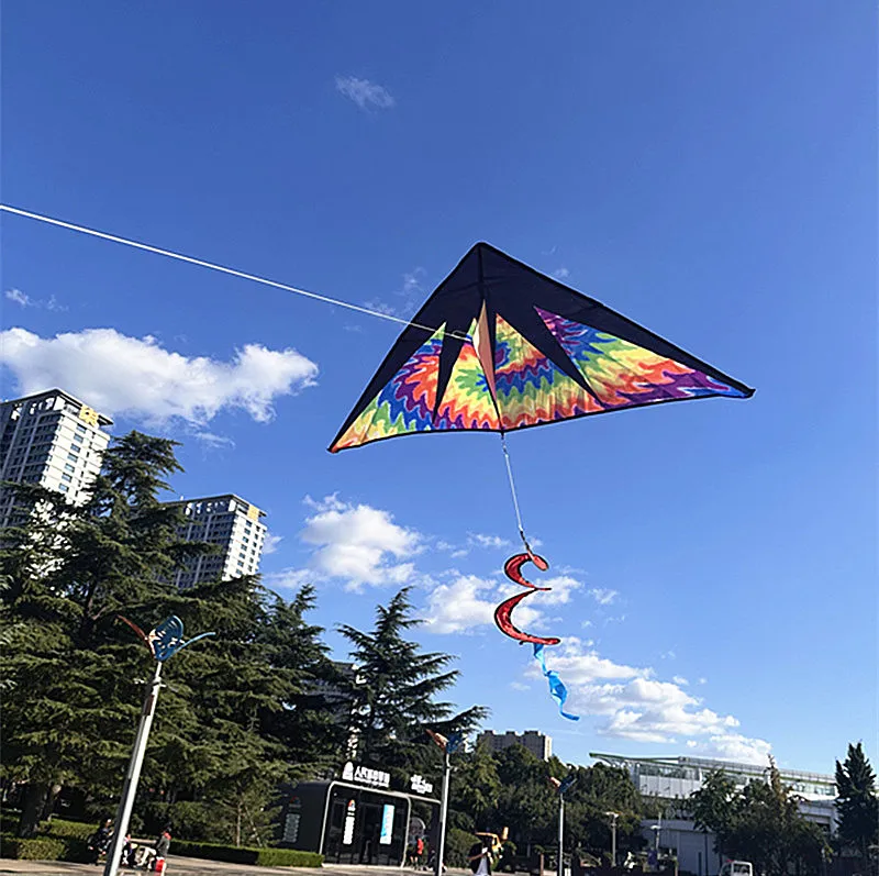 free shipping triangle of flame kite spiral turn tail wind kites pipas voadoras coloridas paragliding inflatable toys cometas