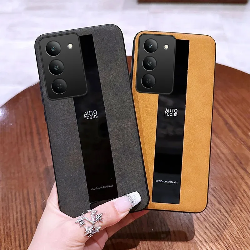 حافظة لهاتف Redmi 15 4g بلون سادة من جلد الغنم الاصطناعي غلاف من السيليكون غير اللامع لهاتف Redmi 15 5g الغطاء الخلفي