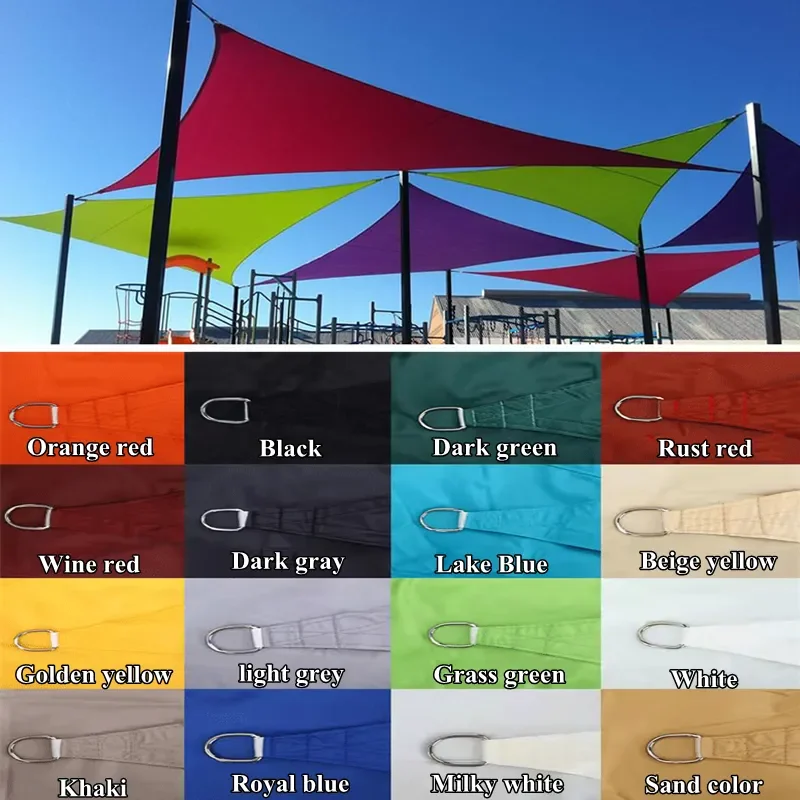 16 Colors Outdoor Rectangle Waterproof Sunshade Sail Garden Camping Shading Cloth Courtyard Terrace Swimming Pool Sunshade Sail