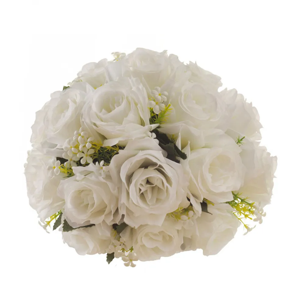 Artificial Roses Bouquet Wedding Bridal Bouquet Realistic Simulation Flower Arrangement for Bride Holding Flowers