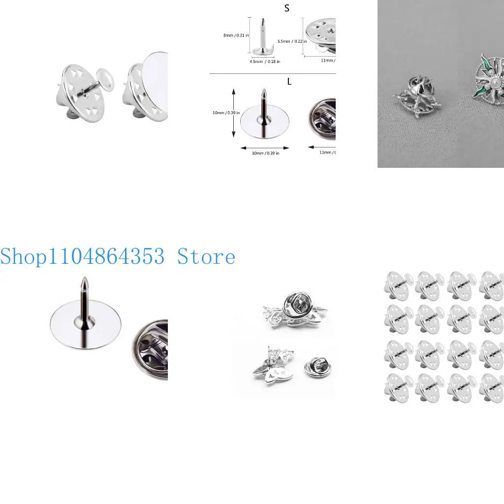 

652F Butterfly Shaped Alloy Brooch Easy Clip On Design Back Squeeze Badge Holder for Outfits Accessories Gift Giving