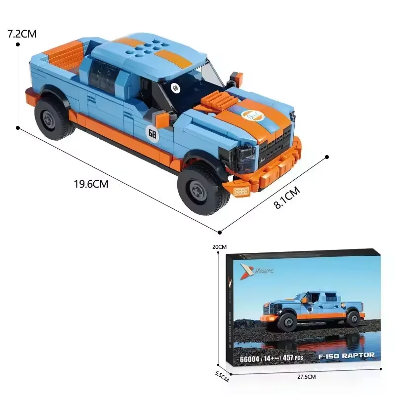 66004 F 150 픽업 트럭 모델 457피스 블록 세트 SUV 시리즈 MOC 브릭 데스크탑 장식 어린이 MOC 장난감 선물