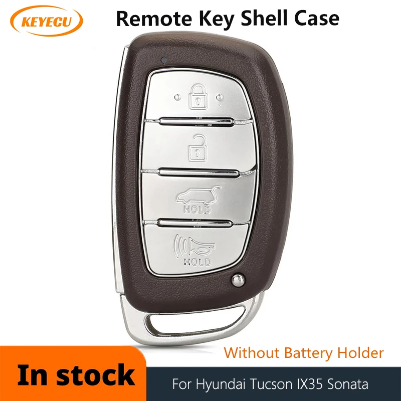 KEYECU 4 Buttons Smart Car Key Case Shell Fob for-HYUNDAI Tucson IX25 IX35 Elantra Sonata Without Battery Holder