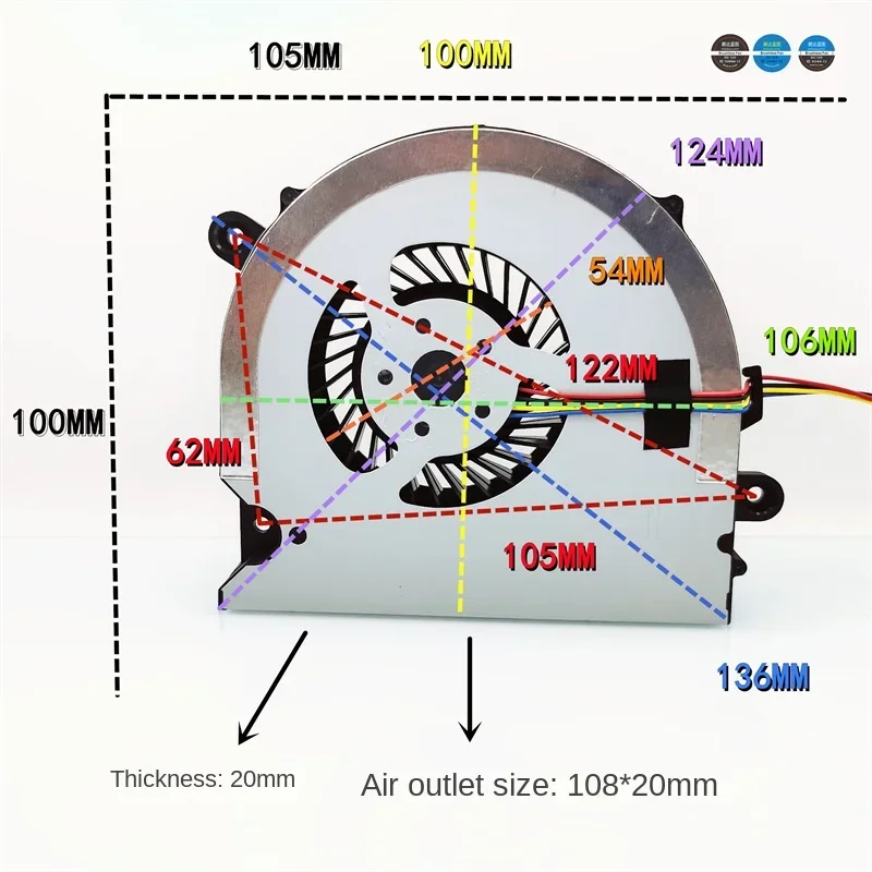 pa BLUEPRINT 105*109*20MM ALL-IN-ONE TURBO BLOWER 5V 0.3A TEMPERATURE CONTROLLED PWM EXHAUST FAN