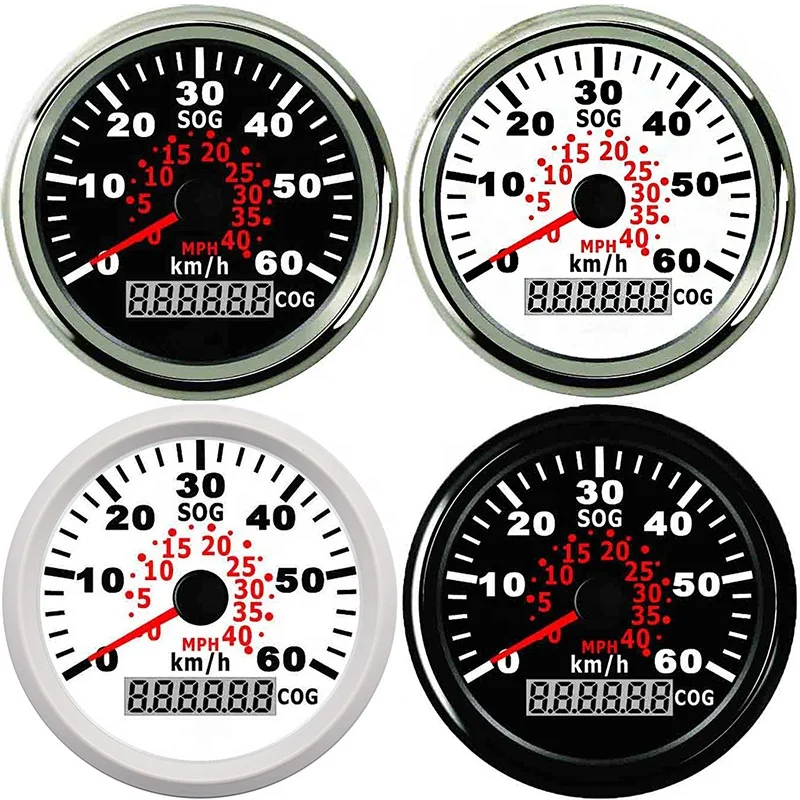 85mm Marine Boat GPS Speedometer Universal Meter 60 km/h Speed Gauge With Red Backlight for Motorcycle Auto Truck Boat 9~32V