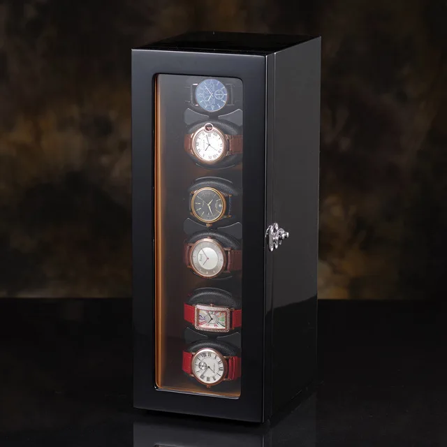 6+0 Watch Winder Vertical Storage Case Display Box High Grade Polished Paint Appearance Automatic Watch Winder for Watch Watches