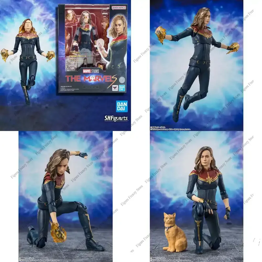 

Special Offer Original Genuine Bandai SHF The Marvels 15cm Captain Marvel Action Figure Anime Collectible Toy in Box