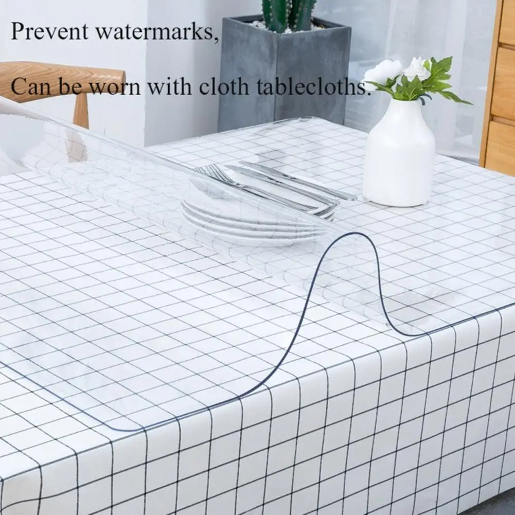 Soft  Practical Wipe Clean Table Cover Transparent Table Pad Heat-resistant   for Home