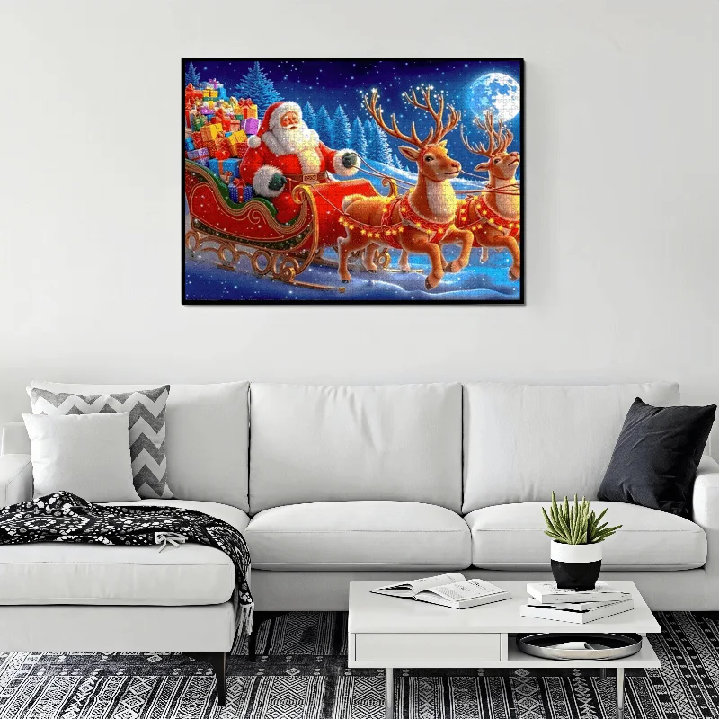 مجموعة مكونة من 1000 قطعة من ألغاز الكبار في الصندوق، تصميم موضوع سانتا كلوز. لغز ورقي عالي الصعوبة - ورق عالي الجودة، فن DIY ديسمبر #4