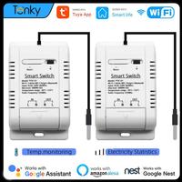 Tuya Smart Home WiFi Smart Temperature Switch With Energy Monitor Smart Life APP RF433 Control Vias Alexa Google Home Assistant