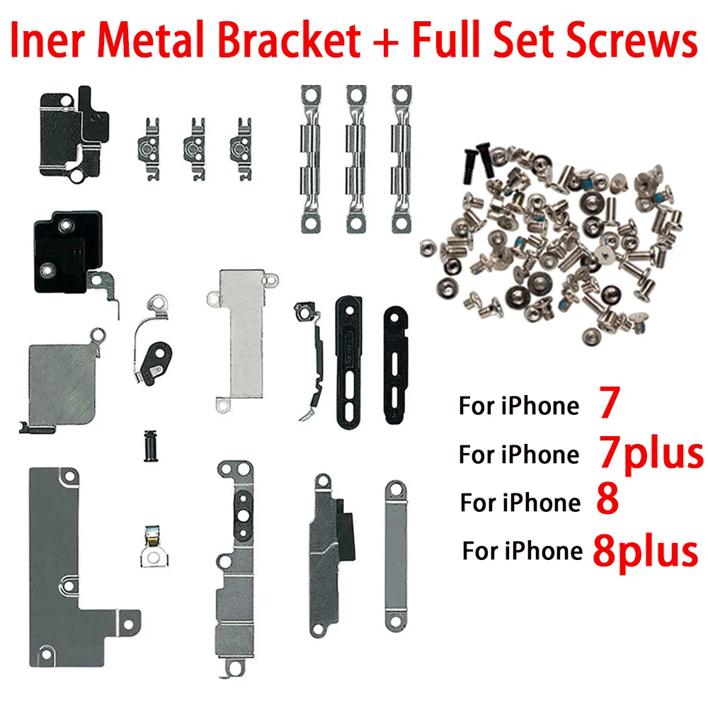 Full Set Small Metal Internal Bracket Kits + Completely Screws For iPhone 7 7Plus 8 Plus Replacement