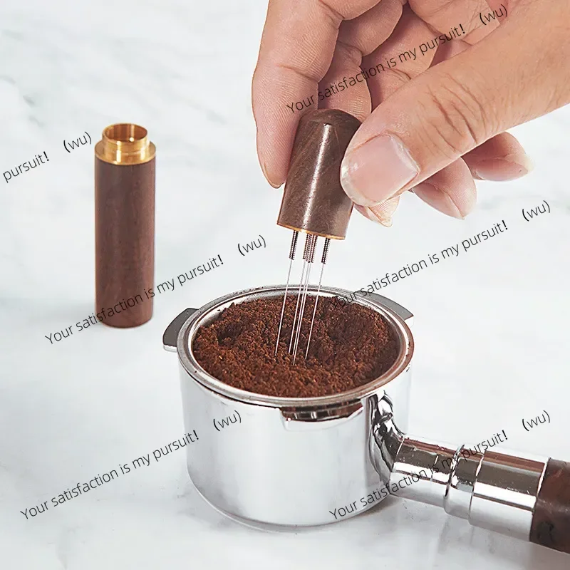 6  Needle Coffee Powder Tamper Espresso Coffee Stirrer Coffee Accessories Wood Handle Distributor Cafe Tool Barista