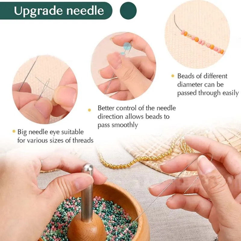 Jewelry Making Tool Kits Manual Fast Bead Spinner DIY Bracelet Making Bead Quickly Tool Wooden Crafts Bead String Loader