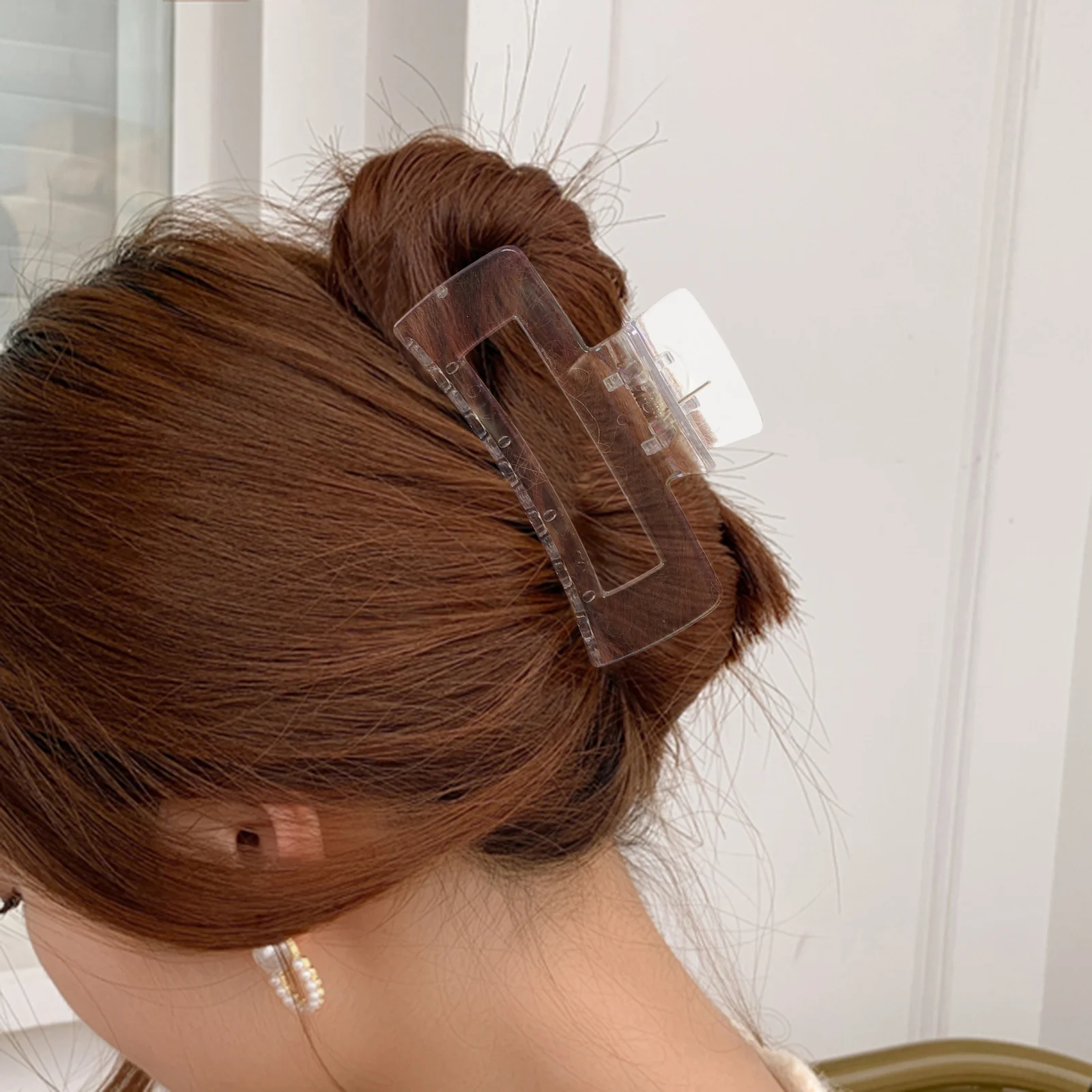 

6pcs Transparent Claw Clips Large Size Back Head Jaw Clips for Thick Thin Hair Styling Cooking Eating Working Clear